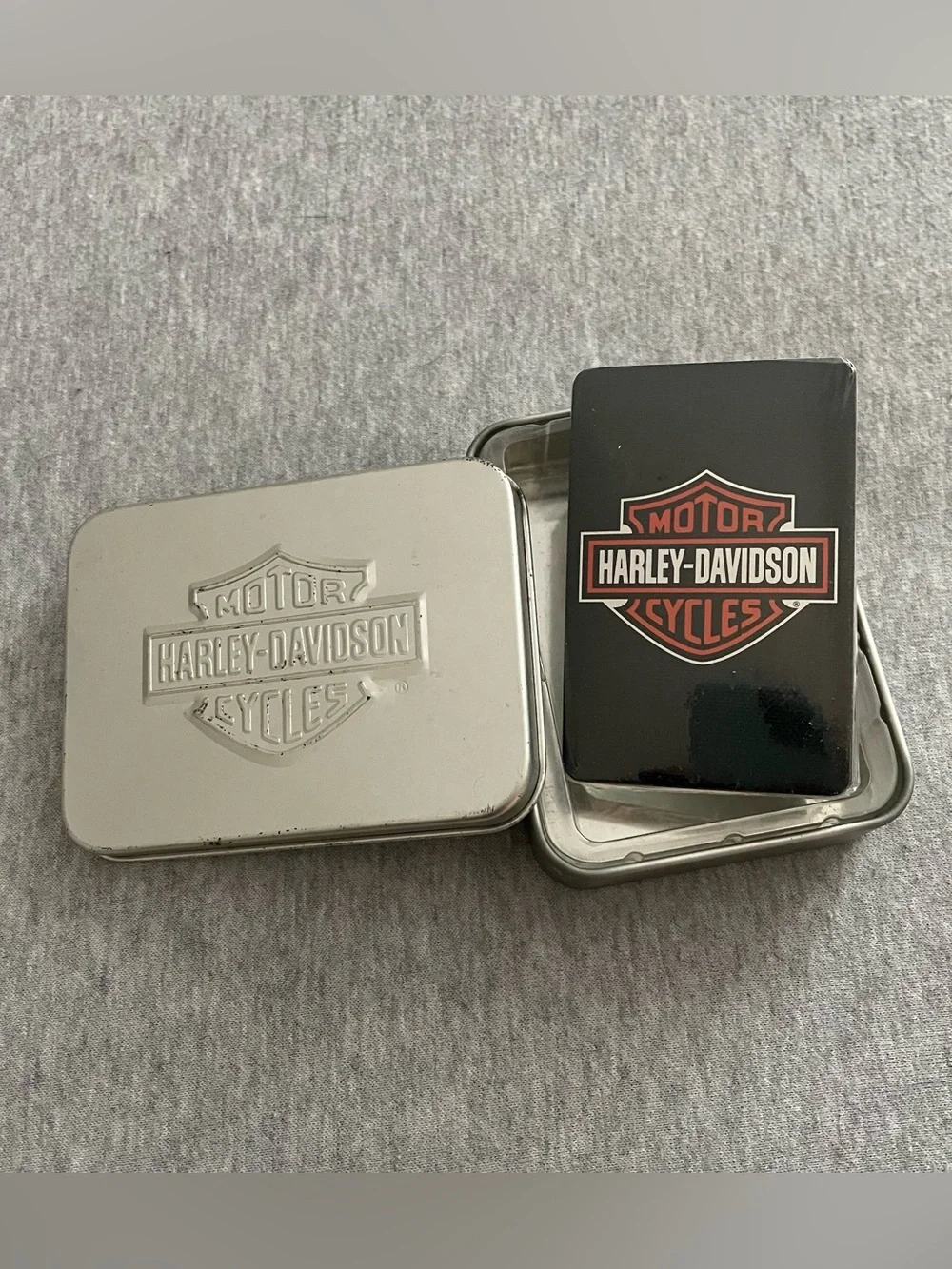 Harley-Davidson Black Playing Cards With Shield Logo in Harley Tin NEW